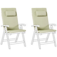 Sitzauflagen 2er-Set Grün 50/45 cm Java/Amantea Premium - Grün, Textil (71/71/50cm) - Beliani