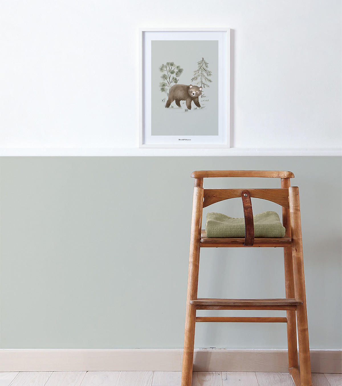 POSTER Kleiner Bär, 30x40 cm - Waldgrün/Braun, Papier (30/1/40cm) - Lilipinso
