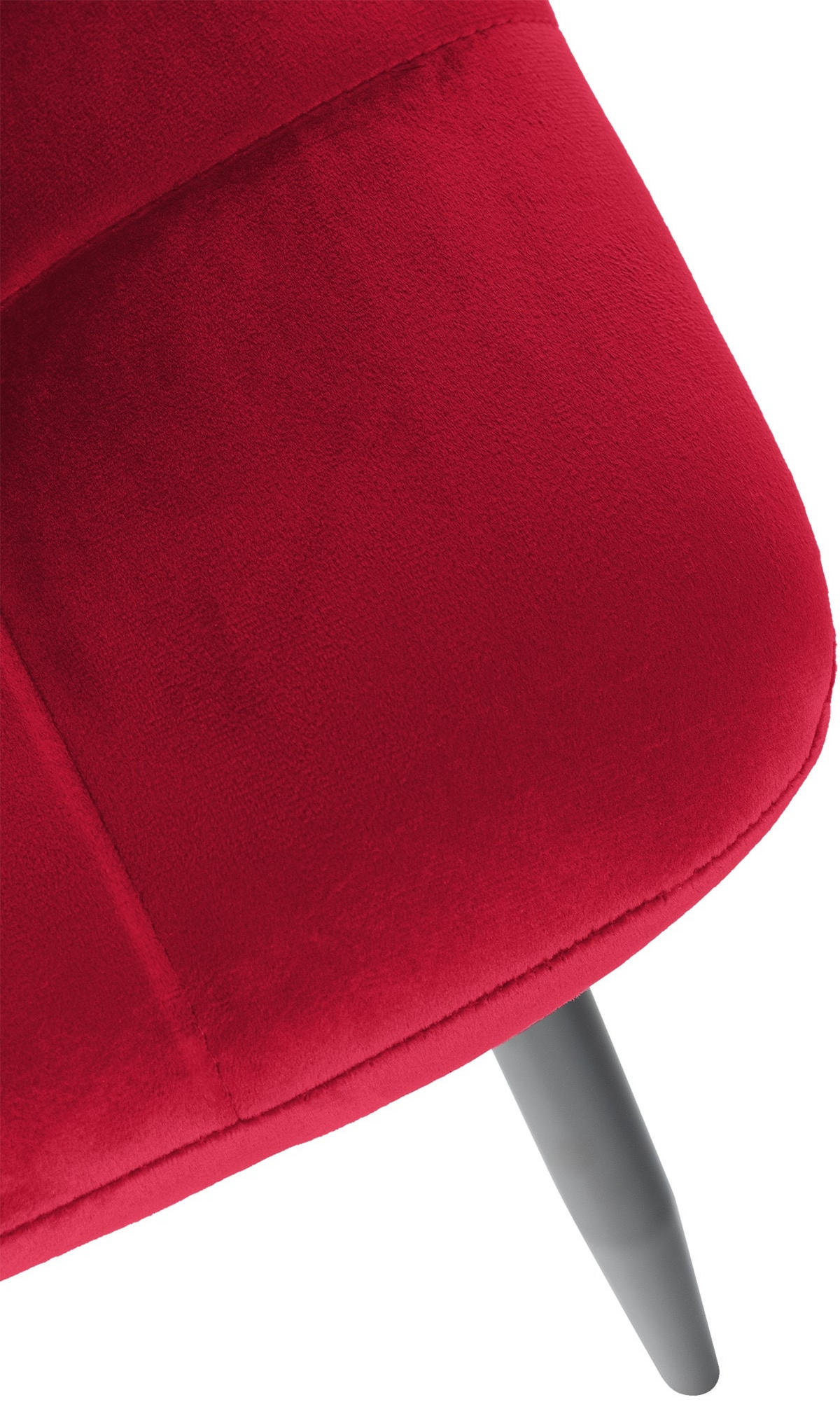 STUHL Samt Rot - Rot, Textil/Metall (45/84/55cm) - CLP