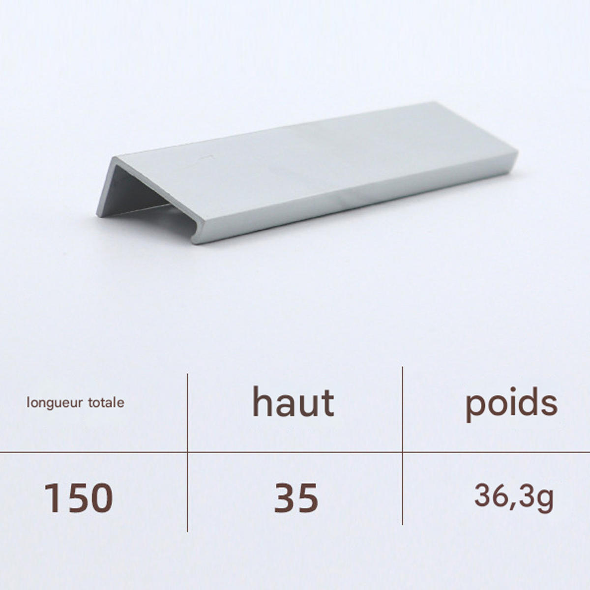 MÖBELGRIFF Silber 10er-Set 128 mm Aluminium - Multicolor, Metall (3.5/2/15cm)