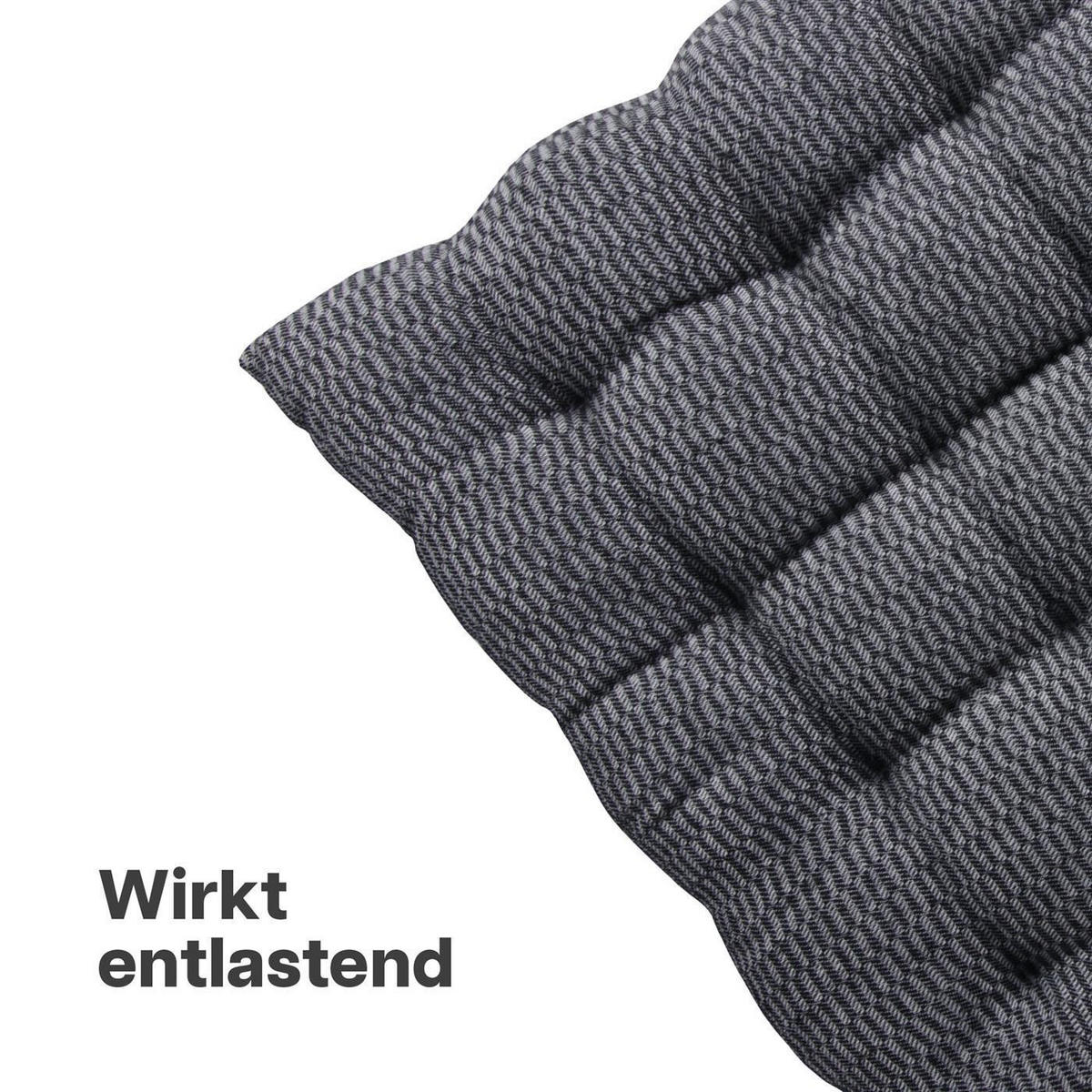 SITZKISSEN Lissabon 40x40cm Grau 1er Pack - Grau, Textil (40/40/6cm)
