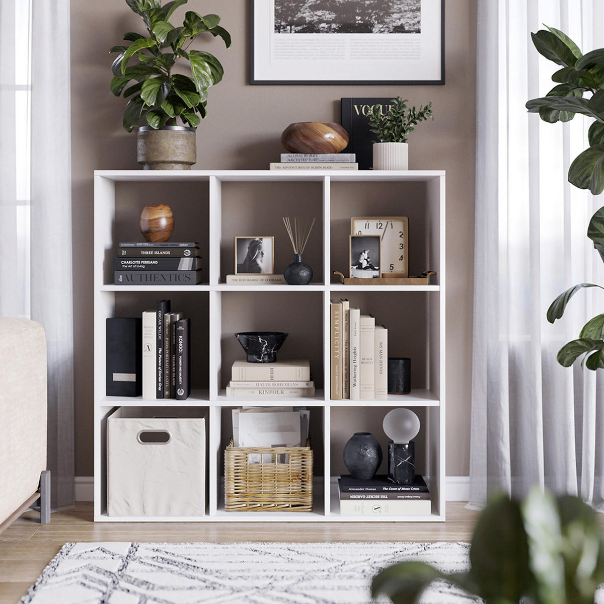 RAUMTEILER Nove Weiß 104 x 108 cm - Weiß, Holzwerkstoff (104/108/29cm) - Vicco