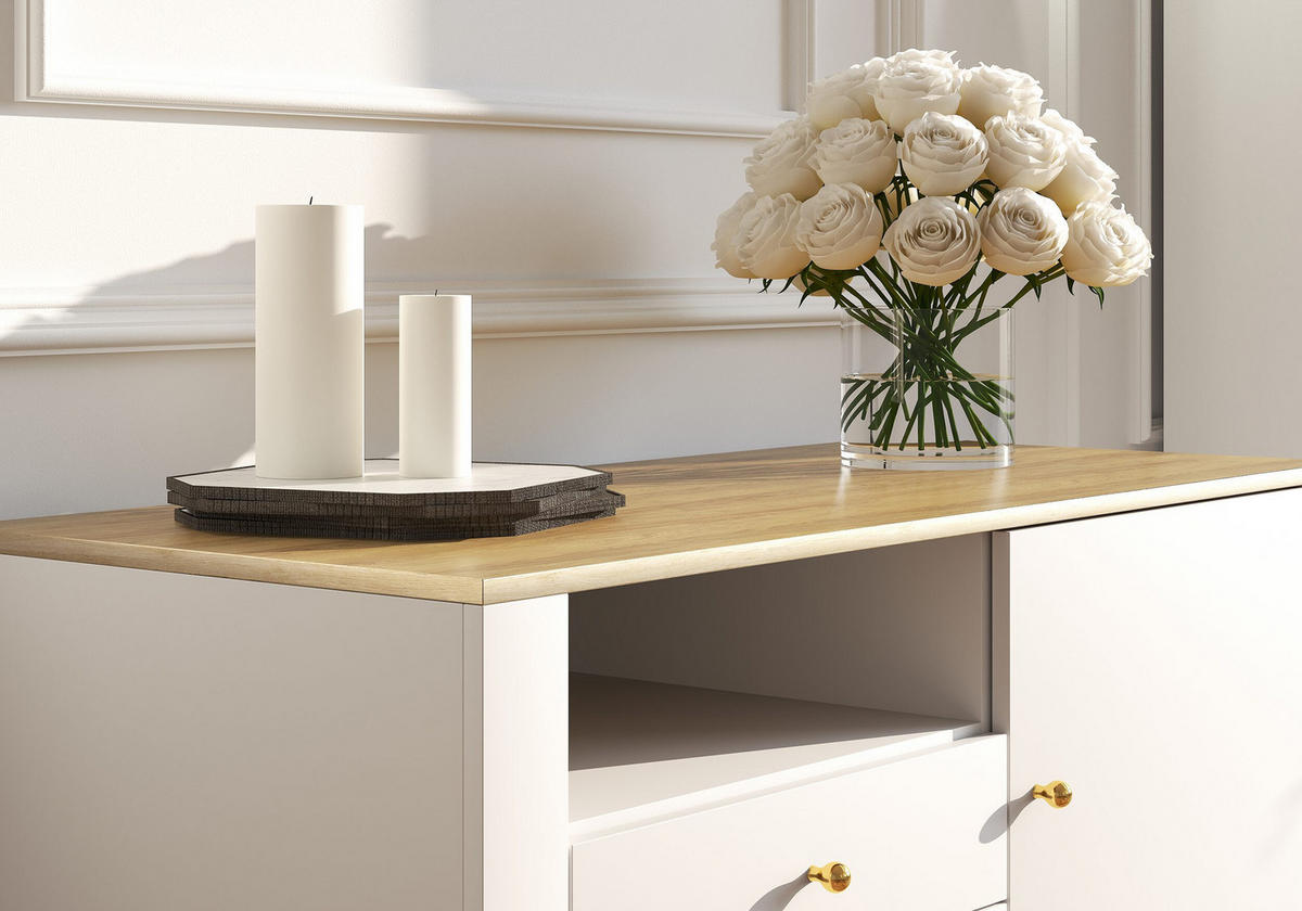 TV-SCHRANK - RTV Gawin 05 - Weiß, Holzwerkstoff (120/50/43cm) - Möblo
