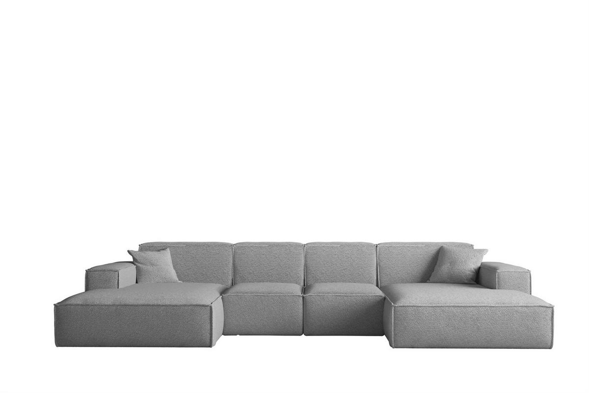 WOHNLANDSCHAFT Celes Premium Xs Bukla - Grau, Holzwerkstoff/Textil (342/73/165cm) - Fun Möbel