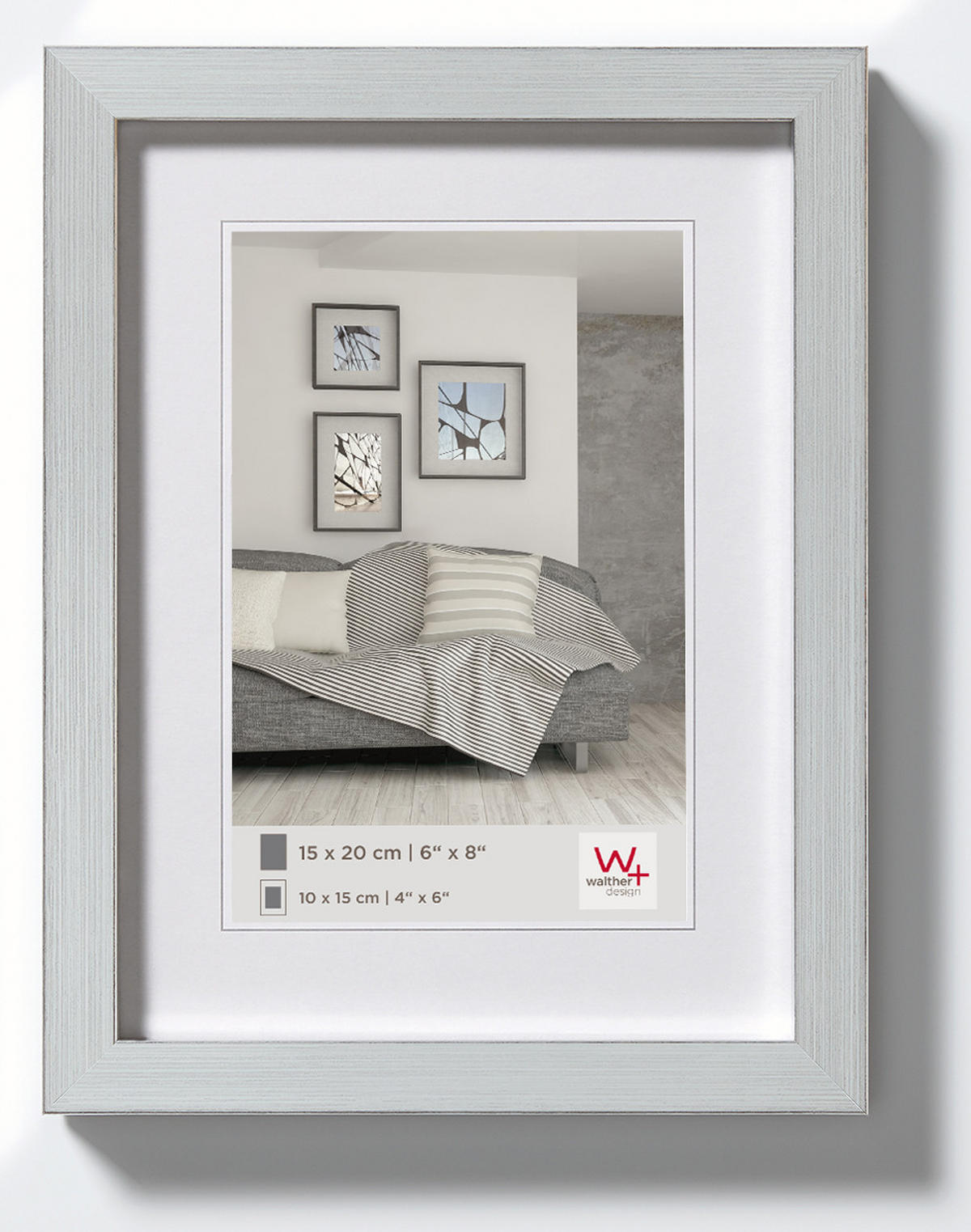 BILDERRAHMEN Construction Designrahmen 15x20 cm SILBER - Silberfarben, Kunststoff (17.7/22.7/1.3cm) - walther design