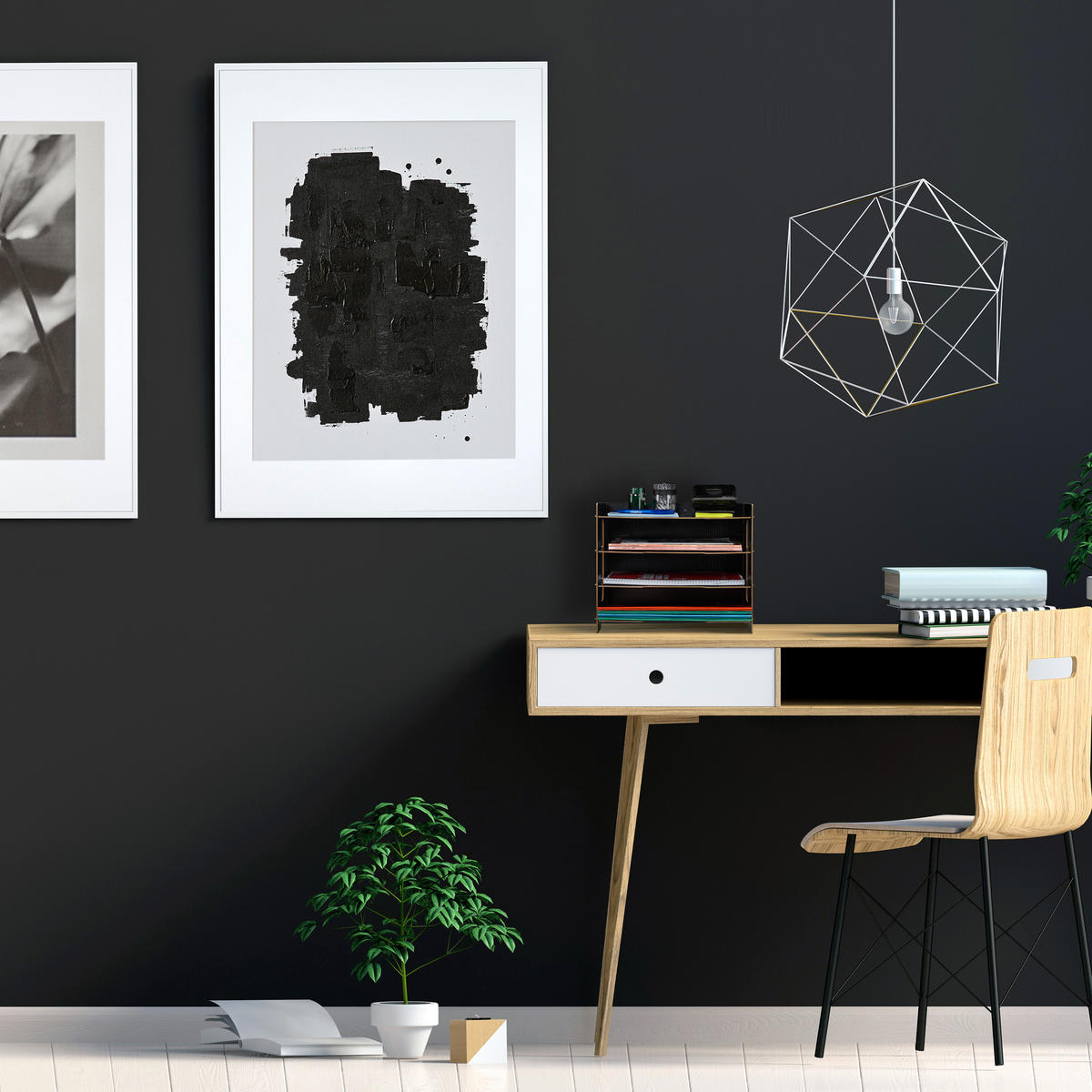 ZÁSOBNÍK na listy - biela, kompozitné drevo (32.5/27/25cm) - Relaxdays