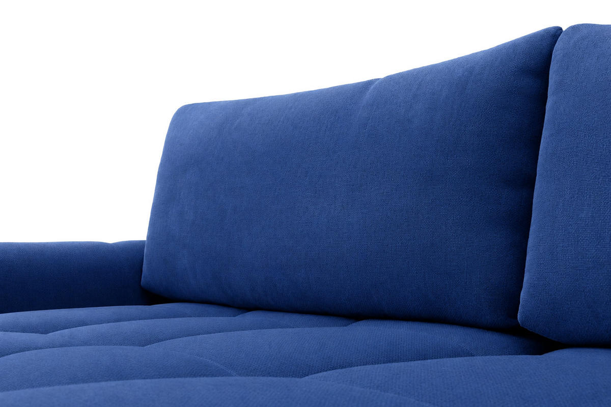 ECKSOFA L-Form Mit Schlaffunktion, Veloursstoff Bluvel, Tintenblau, Links, BELVEDER L - Blau, Holz (250/168cm) - Kaiser Möbel