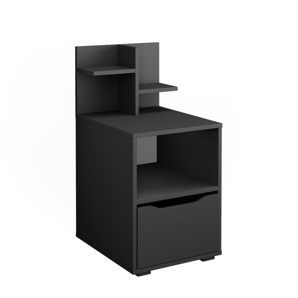 NACHTTISCH Ruben Anthrazit 40 x 82.2 cm mit Schublade - Anthrazit, Holzwerkstoff (40/82.2/48cm) - Vicco