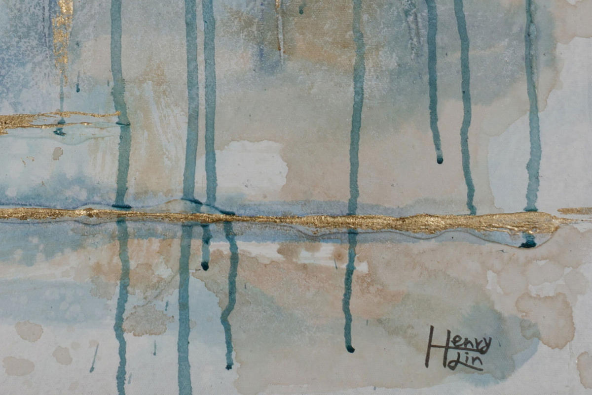 ACRYLBILD HANDGEMALT 60/90 cm - Goldfarben, Holz/Textil (60/90cm) - KUNSTLOFT