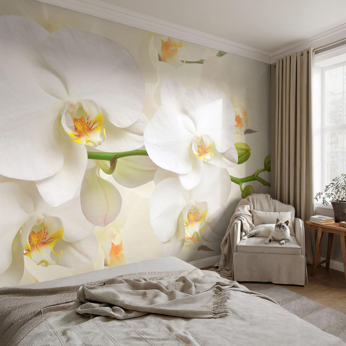 FOTOTAPETE 104x70 cm - Blütenreichtum - Schwarz, Textil (104/70cm) - Wallfluent