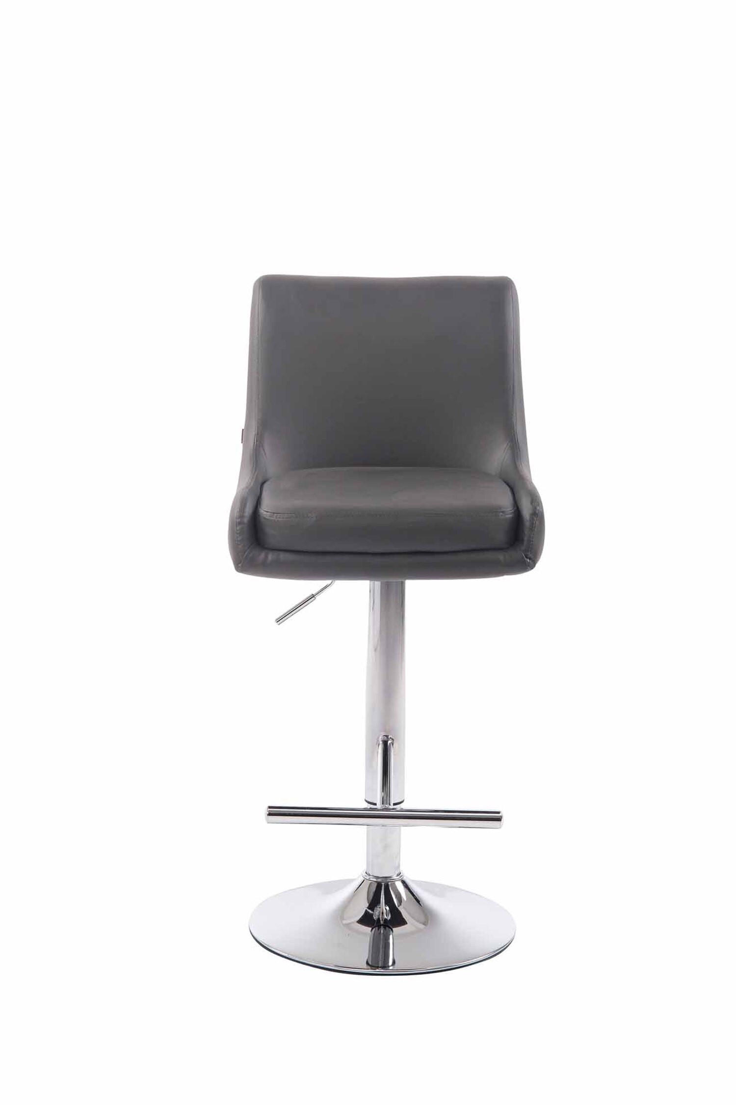 BARHOCKER Cludo, Gestell Metall in Chromoptik, Kunstleder Grau - Chromfarben/Grau, Kunststoff/Textil (43/100/50cm) - TPFLiving