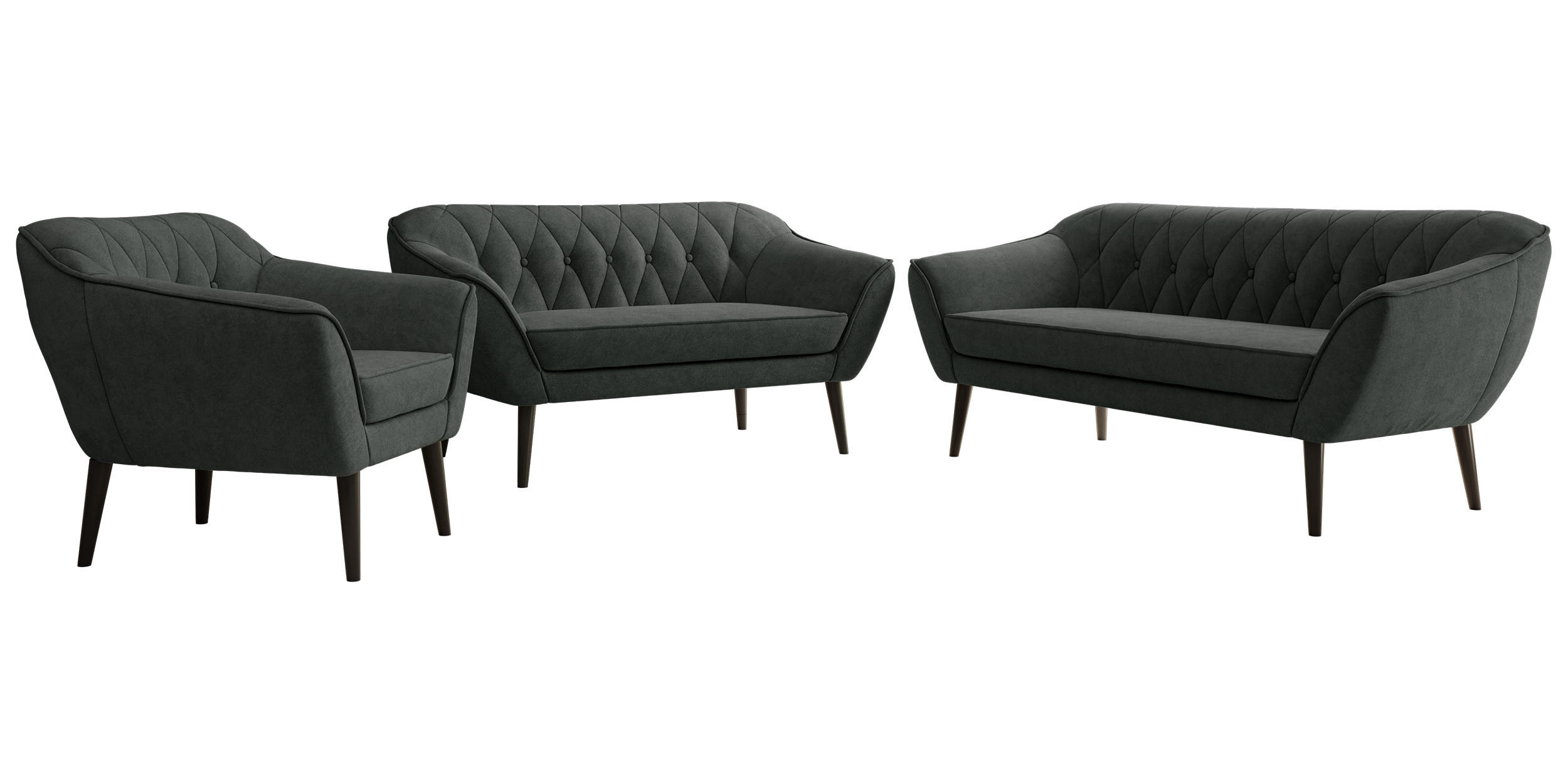 MKS Sitzgarnitur Graphit 180x75x74 cm
