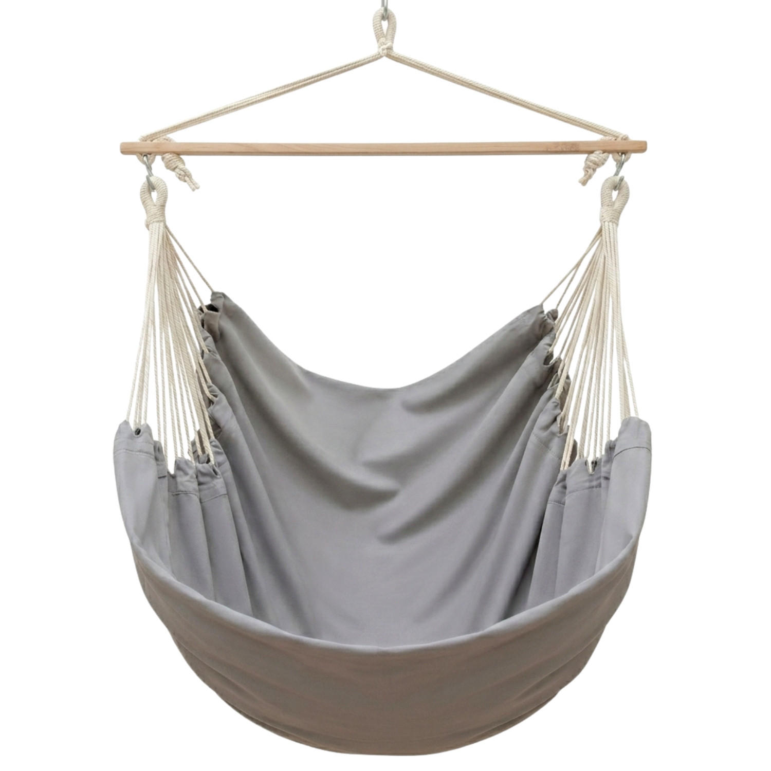 XXL-HÄNGESESSEL bis 150kg, 185/130cm, Grau - Grau, Textil (130/155/185cm) - Amanka