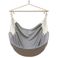 XXL-HÄNGESESSEL bis 150kg, 185/130cm, Grau - Grau, Textil (130/155/185cm) - Amanka