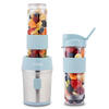 SMOOTHIE Maker SMOO16 Blau, 570ml, BPA-frei, 2 tragbare Flaschen, Edelstahlklingen, 300W - Hellblau, Metall (11.3/35/15cm) - HKoenig