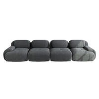 4-SITZER SOFA Modulares Boneless Cord Sofa Rahmenlos - Grau, Textil (388/75/103cm) - Urban Meuble