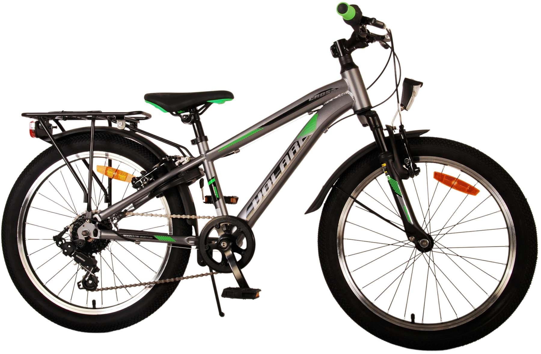 KINDERFAHRRAD Cross - Jungen - 20 Zoll - Rücktritt + Handbremse - 6 Gänge - Grau - Grau, Metall (55cm) - TPFSports