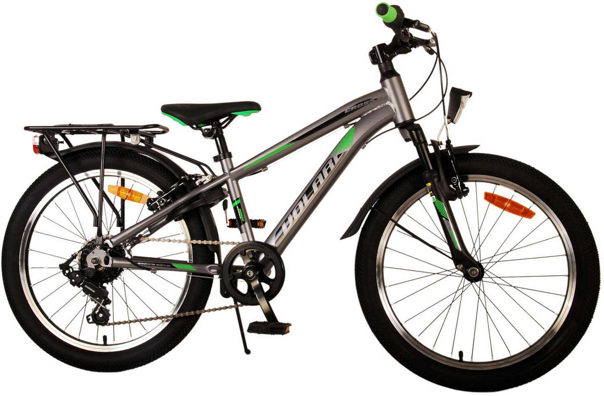 KINDERFAHRRAD Cross - Jungen - 20 Zoll - Rücktritt + Handbremse - 6 Gänge - Grau - Grau, Metall (55cm) - TPFSports