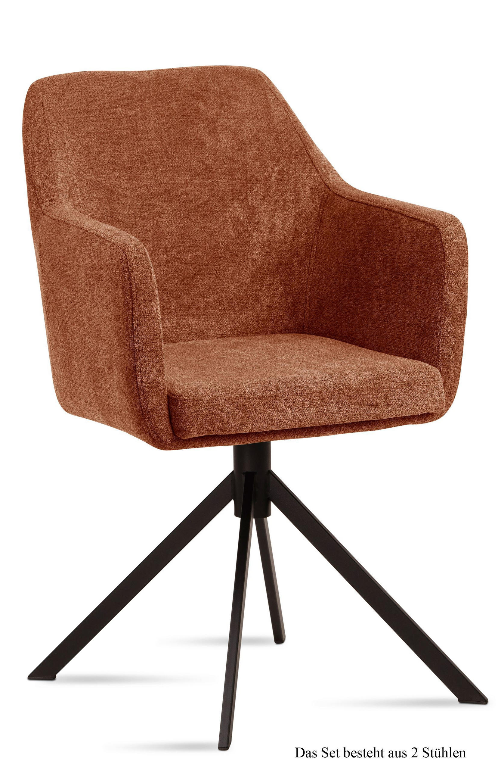 ARMLEHNSTUHL (2er-Set) Dulcy 57x87x60 Schwarz/Cognac - Cognac/Schwarz, Kunststoff (60/87/57cm) - 58aufmkessel
