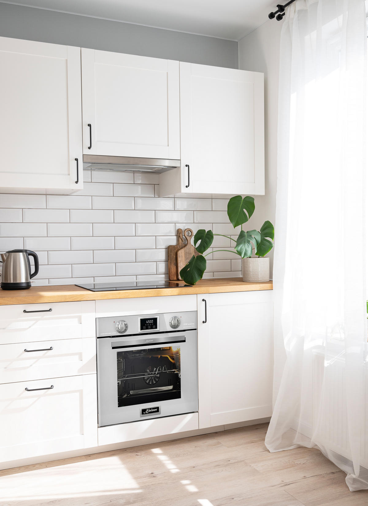 ELEKTRO-EINBAU-BACKOFEN 60 cm EH 6326 W+KCG 6380 W Gas-Kochfeld 60 cm - Weiß, Metall (59.4/59.4/54.3cm) - Kaiser Küchengeräte