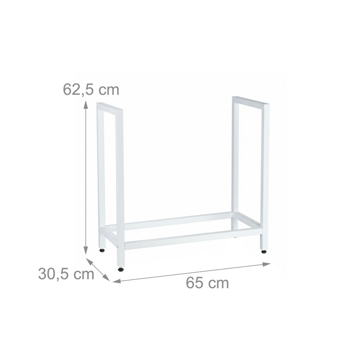 KAMINHOLZREGAL - Weiß, Metall (65/62.5/30.5cm) - Relaxdays