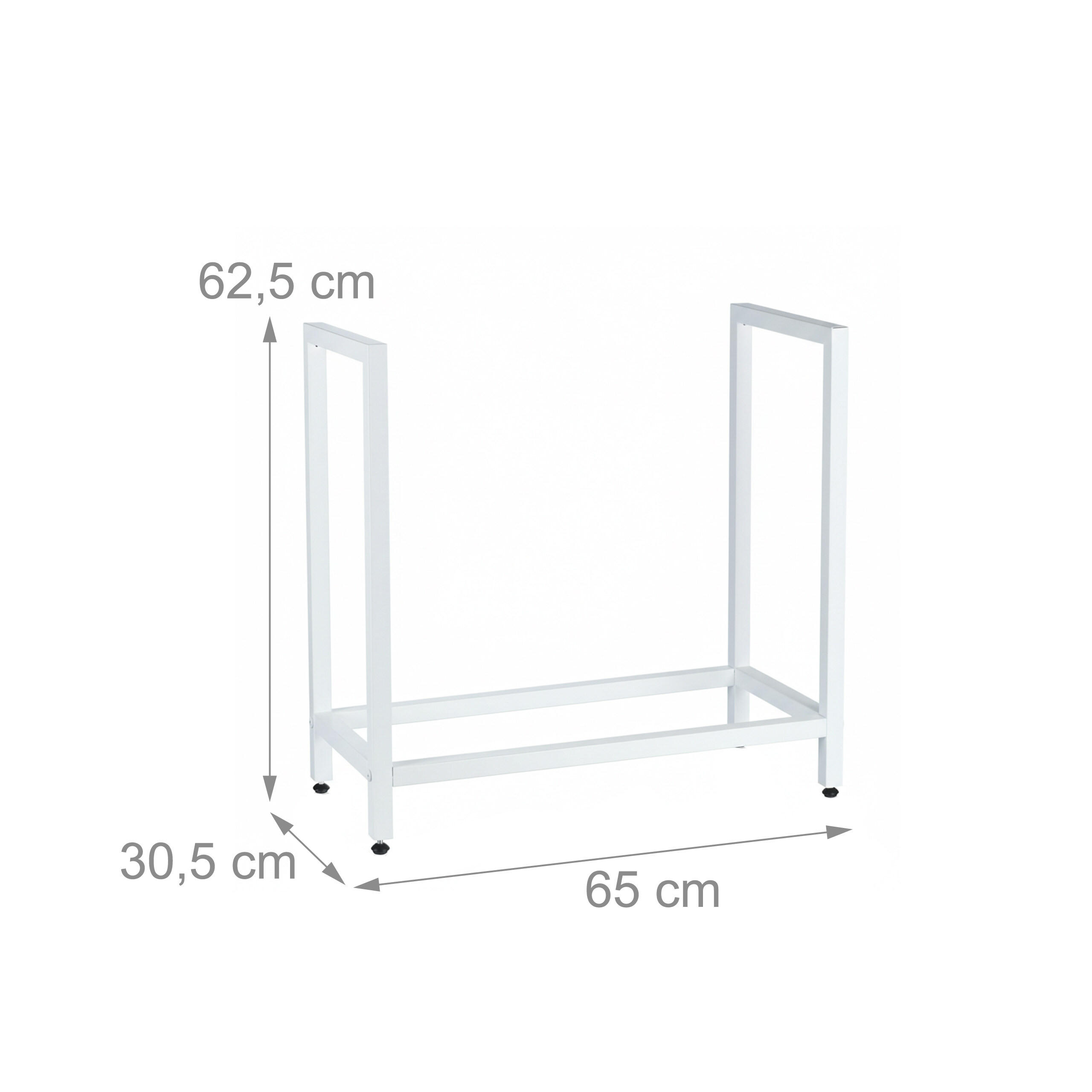 Thumbnail - Relaxdays Kaminholzregal, Weiß, Metall, 65x62.5x30.5 cm, Kleinmöbel, Kamine & Zubehör, Kaminholzregale
