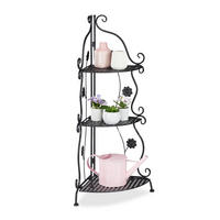 BLUMENREGAL - Schwarz, Metall (31/82.5/31cm) - Relaxdays