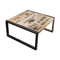 COUCHTISCH Mango 80x80x40 natur bedruckt FACTORY #110 - Naturfarben, Holz (80/80/40cm) - Massivmoebel24