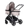 KOMBIKINDERWAGEN Aura 3 in 1 hellbraun Autositz, Babywanne, Wickeltasche, bis 22 kg - Braun, Metall (98/60/106cm) - Chipolino