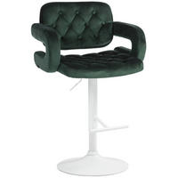 BARHOCKER Samt dunkelgrün - Dunkelgrün/Weiß, Textil (62/103/55cm) - CLP