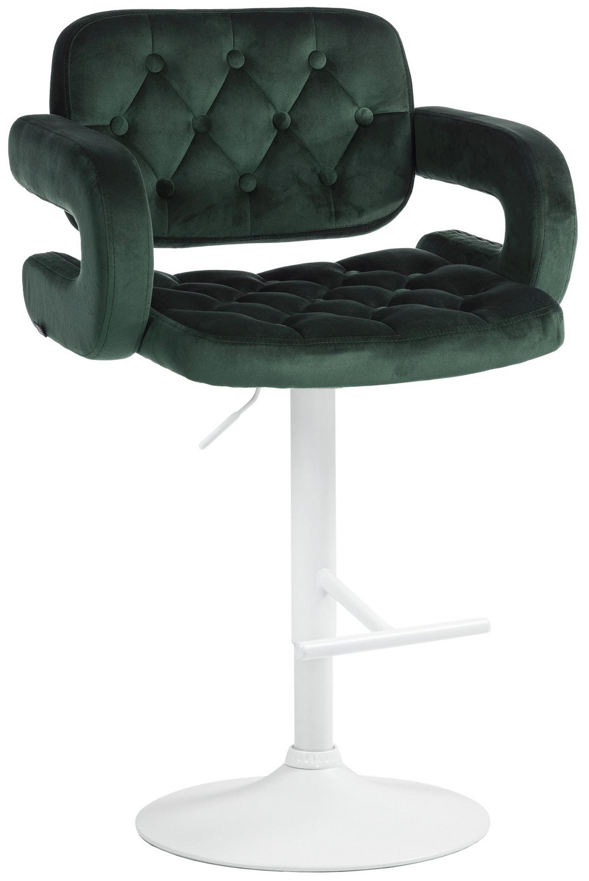 BARHOCKER Samt dunkelgrün - Dunkelgrün/Weiß, Textil (62/103/55cm) - CLP