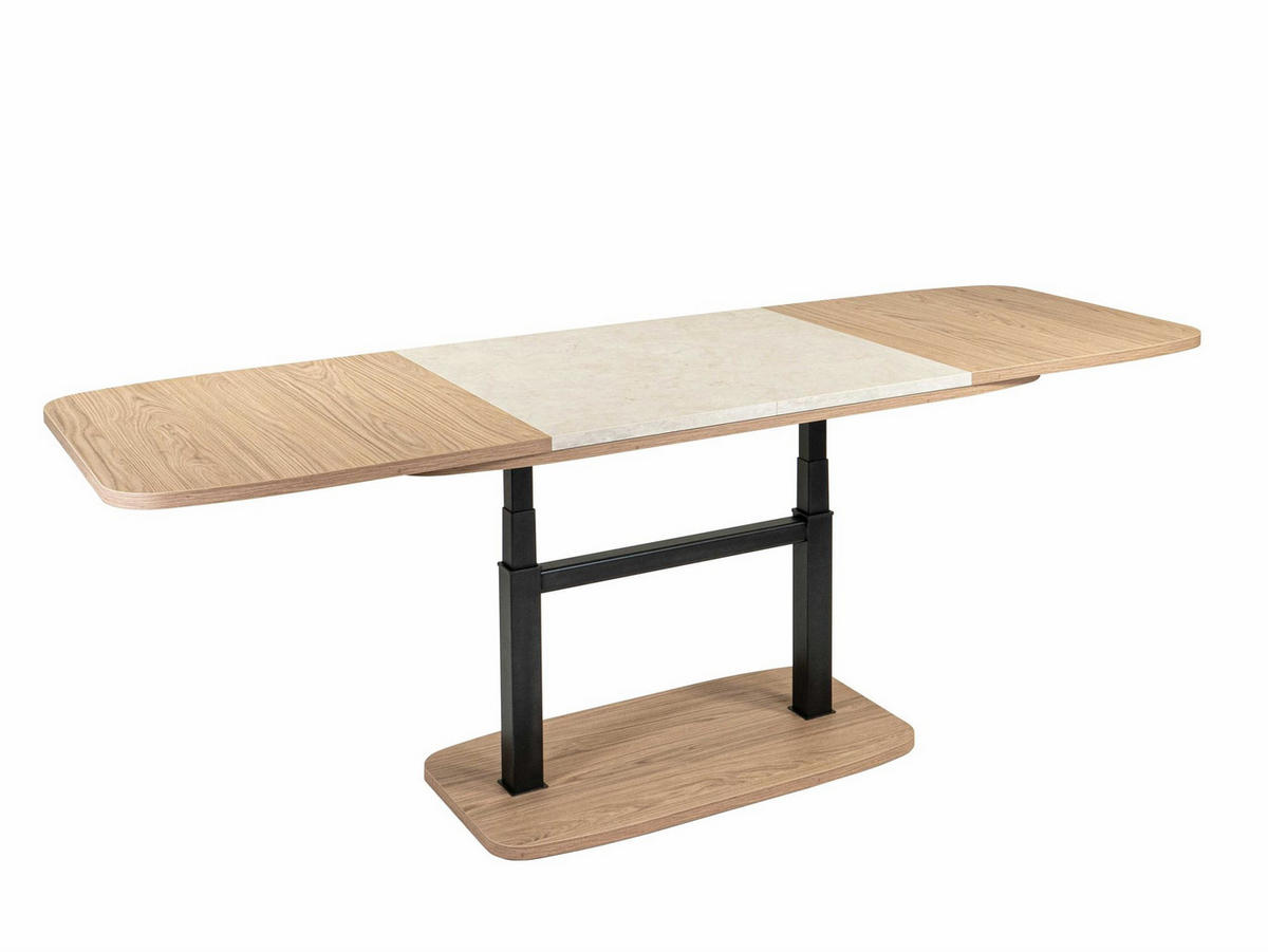 COUCHTISCH höhenverstellbar ausziehbar Cora 110x53x63 Eiche/Sandstein - Sandfarben/Eichefarben, Holzwerkstoff (110/63/63cm) - 58aufmkessel