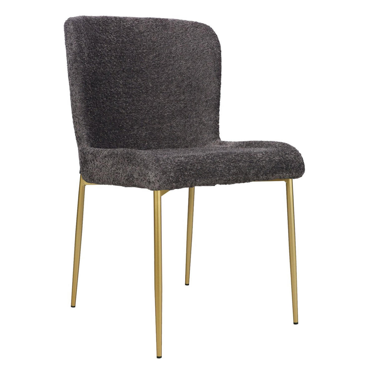 POLSTERSTUHL Neul Grau / Gold mit Bouclé-Bezug - Goldfarben/Grau, Textil/Metall (50/81/54.5cm) - Selsey