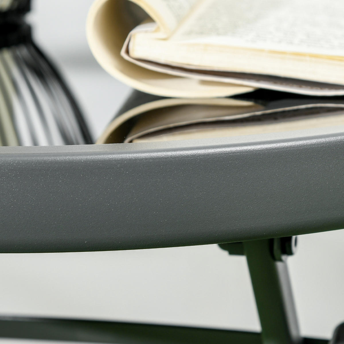 3-TEILIGES Klapp-Gartenmöbel-Set aus Metall & Glas in Hellgrau - Hellgrau, Metall - Modfu