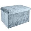 SITZBOX Faltbar mit Samtbezug 49/30/30 cm (Blau) - Blau, Karton (30/30/49cm) - Intirilife