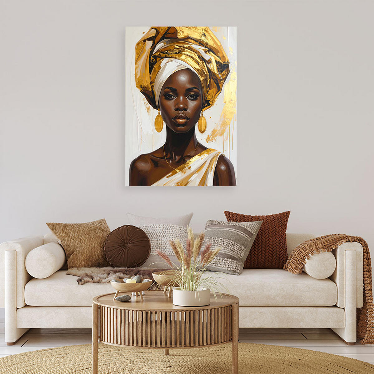 LEINWANDBILD Menschen & Charaktere 80x120cm - Goldfarben, Textil (80/120cm) - Feeby