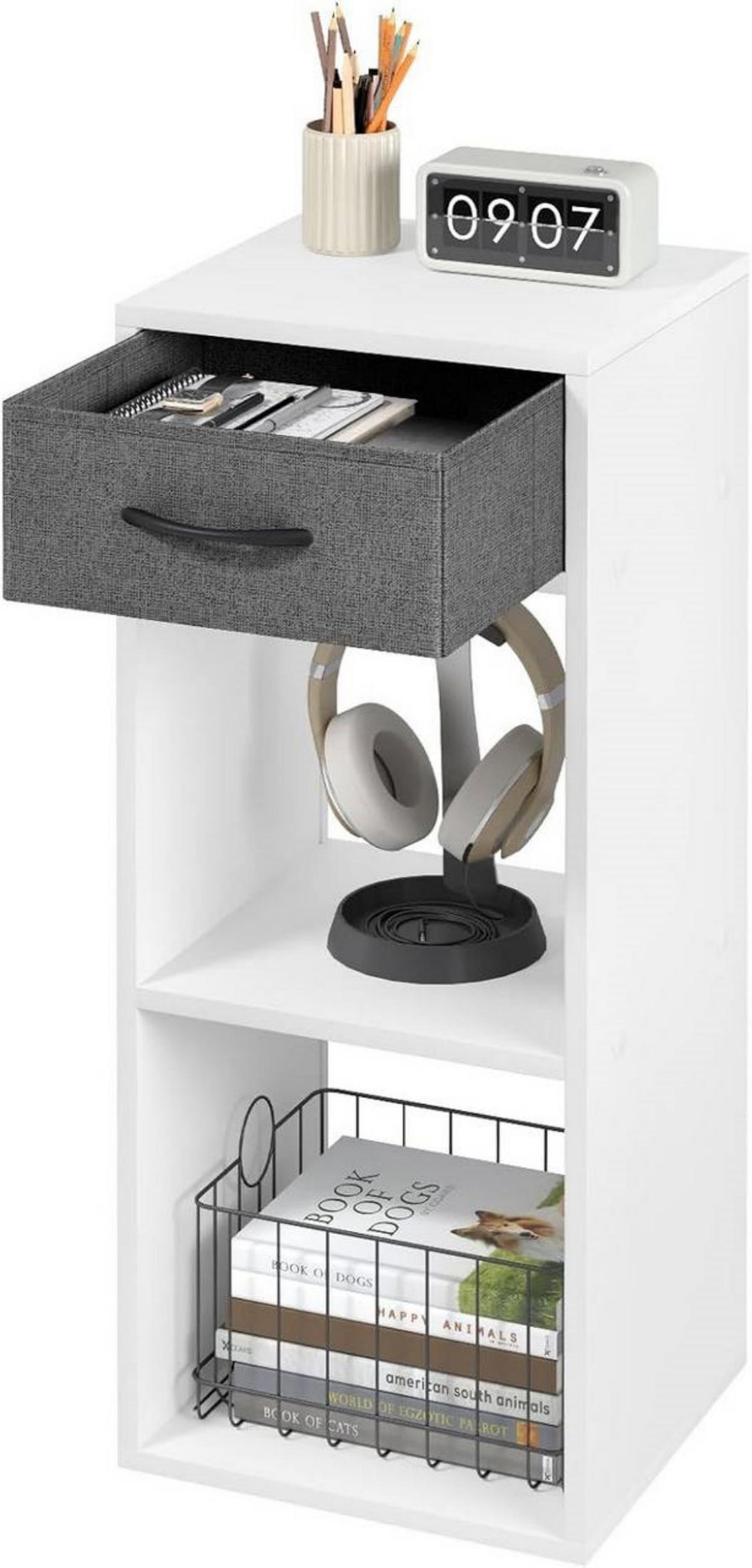 BÜCHERREGAL mit 3 Ebenen, 32.4x80x30 cm, Weiß - Weiß, Holzwerkstoff/Textil (32.4/80/30cm) - Woltu