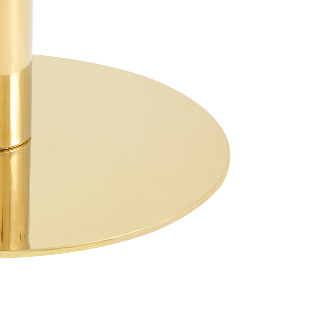 COUCHTISCH Beistelltisch mit Marmoroptik & Goldrand, Rund, Einheitsgröße / MDF + Edelstahl - Goldfarben/Schwarz, Holzwerkstoff/Metall (59.5/59.5/73.5cm) - EVRYAE