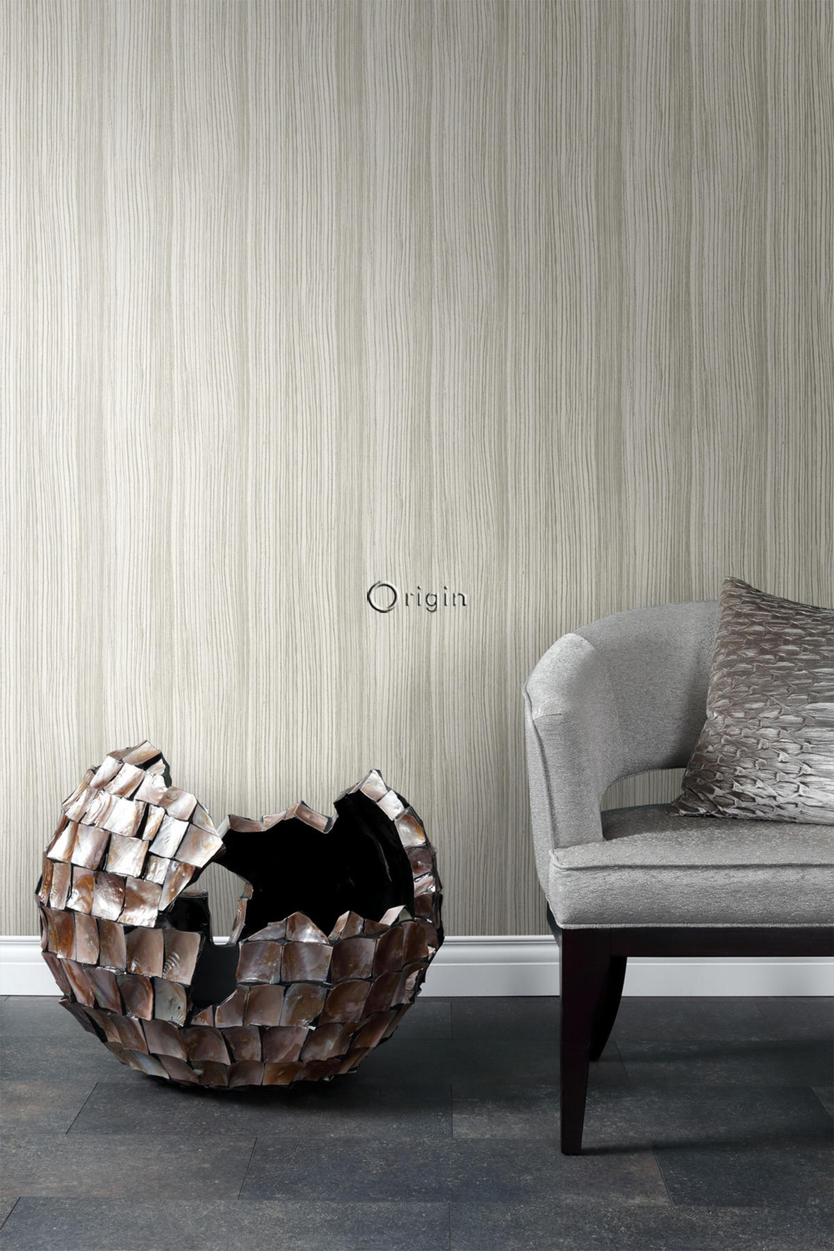 TAPETE Streifenmuster 53 cm x 10.05 m - Beige, Papier (53/1000cm) - Origin Wallcoverings