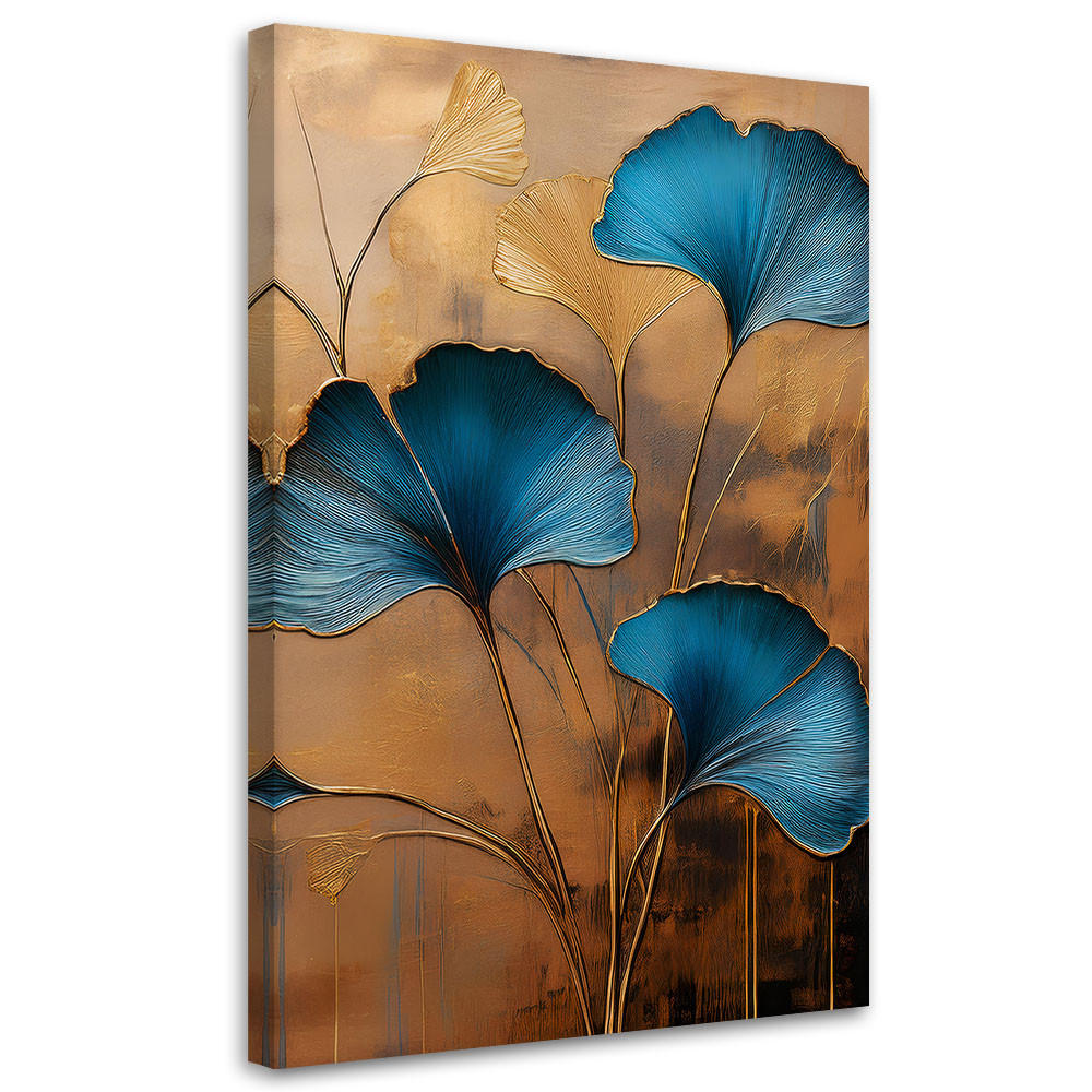 LEINWANDBILD Ginko-Blumen-Botanik-Art-Deco 40x60cm - Beige, Textil (40/60cm) - Feeby
