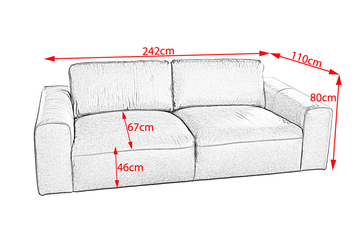 SOFA BODHI Braun Leder - Dunkelbraun/Schwarz, Leder/Kunststoff (242/80/110cm) - KAWOLA