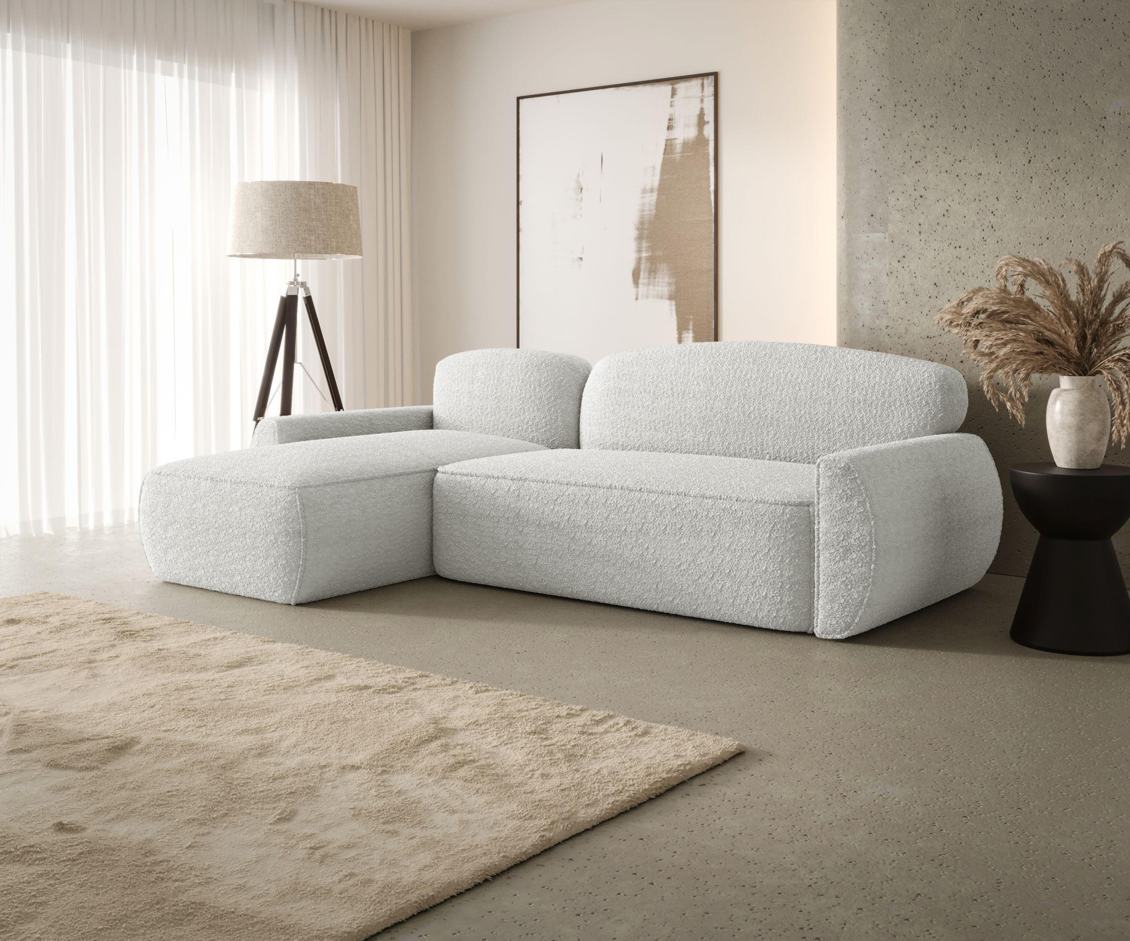 ECKSOFA mit Schlaffunktion LUCAS Quelle 01 Links - Weiß, Textil (240/145cm) - Bedante
