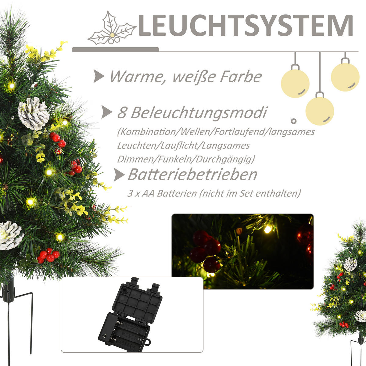 WEIHNACHTSBÄUME Grün 33.0/33.0/75.0cm - Grün, Kunststoff (75cm)
