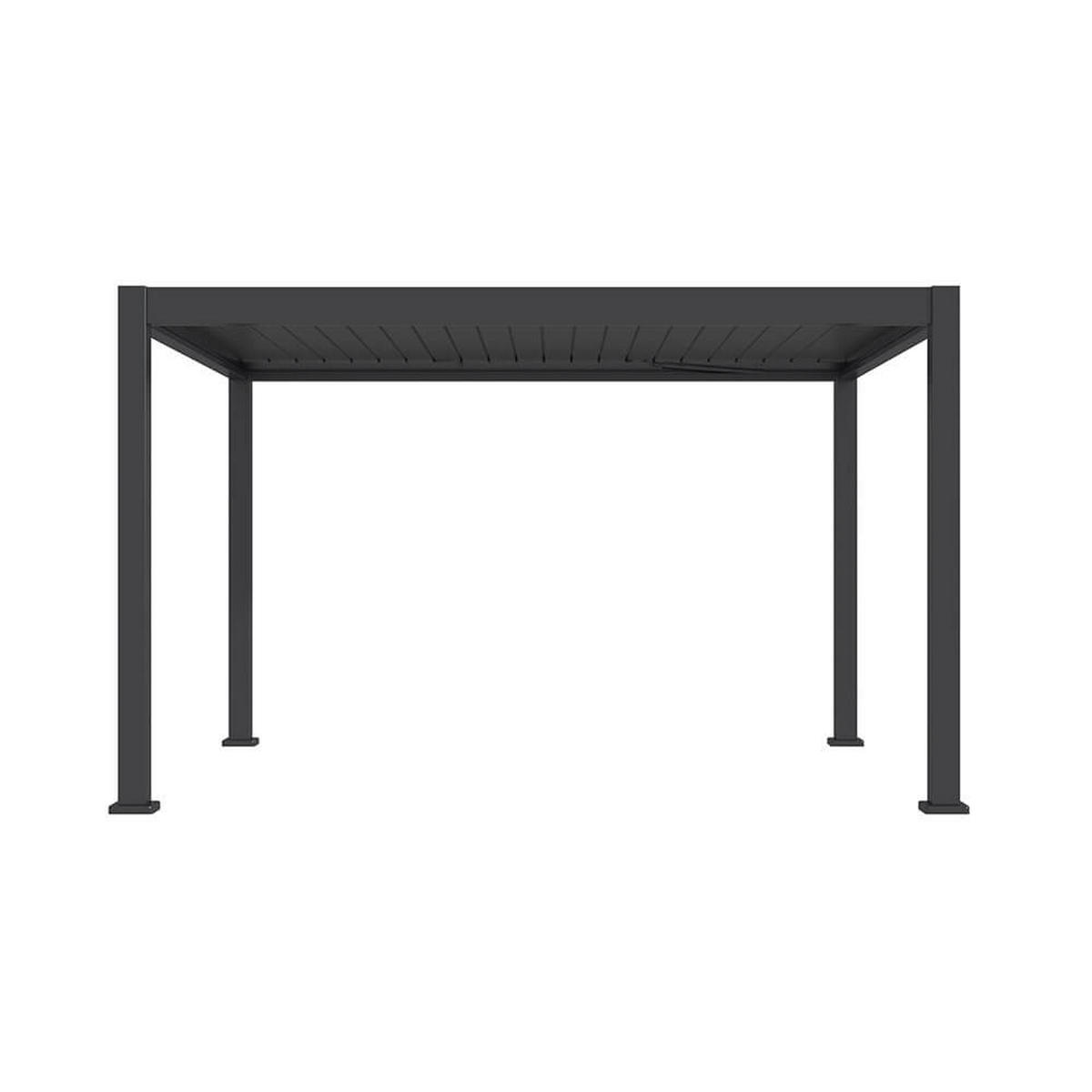 ELEKTRISCHER Lamellenpavillon aus Aluminium FAYLA Anthrazit - 407 x 297 x 250 cm - Anthrazit, Metall (297/250/407cm) - Home Deluxe