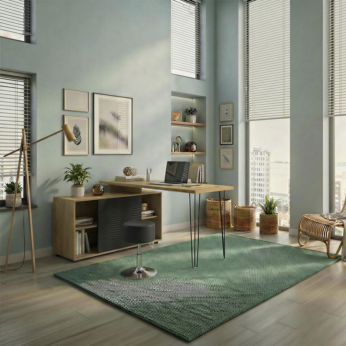 ROHOVÝ PSACÍ STŮL Notivo Černá - černá, kompozitní dřevo (55/135/77cm) - Vicco