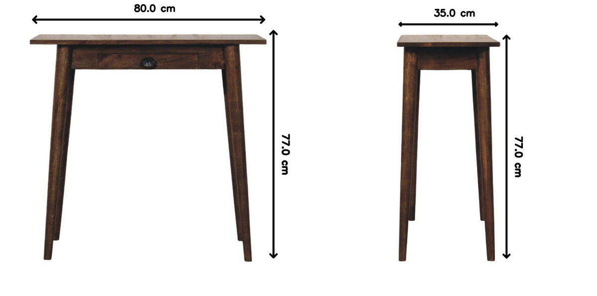 SCHREIBTISCH Klassisches Grau-Finish, 1 Schublade, Dunkelbraun - Dunkelbraun/Braun, Holz (80/35/77cm) - Artisan Furniture