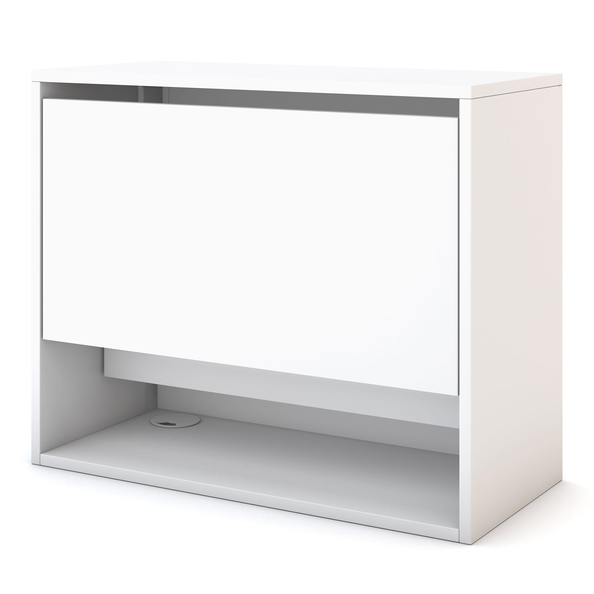SEKRETÄR, Wandsekretär Wandsekretär Cubas Basic /74-74cm Signalweiß - Weiß, Holz (36/80/65.6cm) - ASSMANN