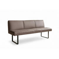 ESSZIMMERBANK ELEEN Dunkelbraun Leder - Dunkelbraun, Leder (203/85/69cm) - KAWOLA