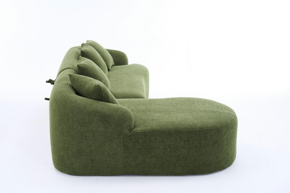 ECKSOFA 243/150/67 cm Grün Chenille - Grün, Textil (243/150cm) - Oxeza