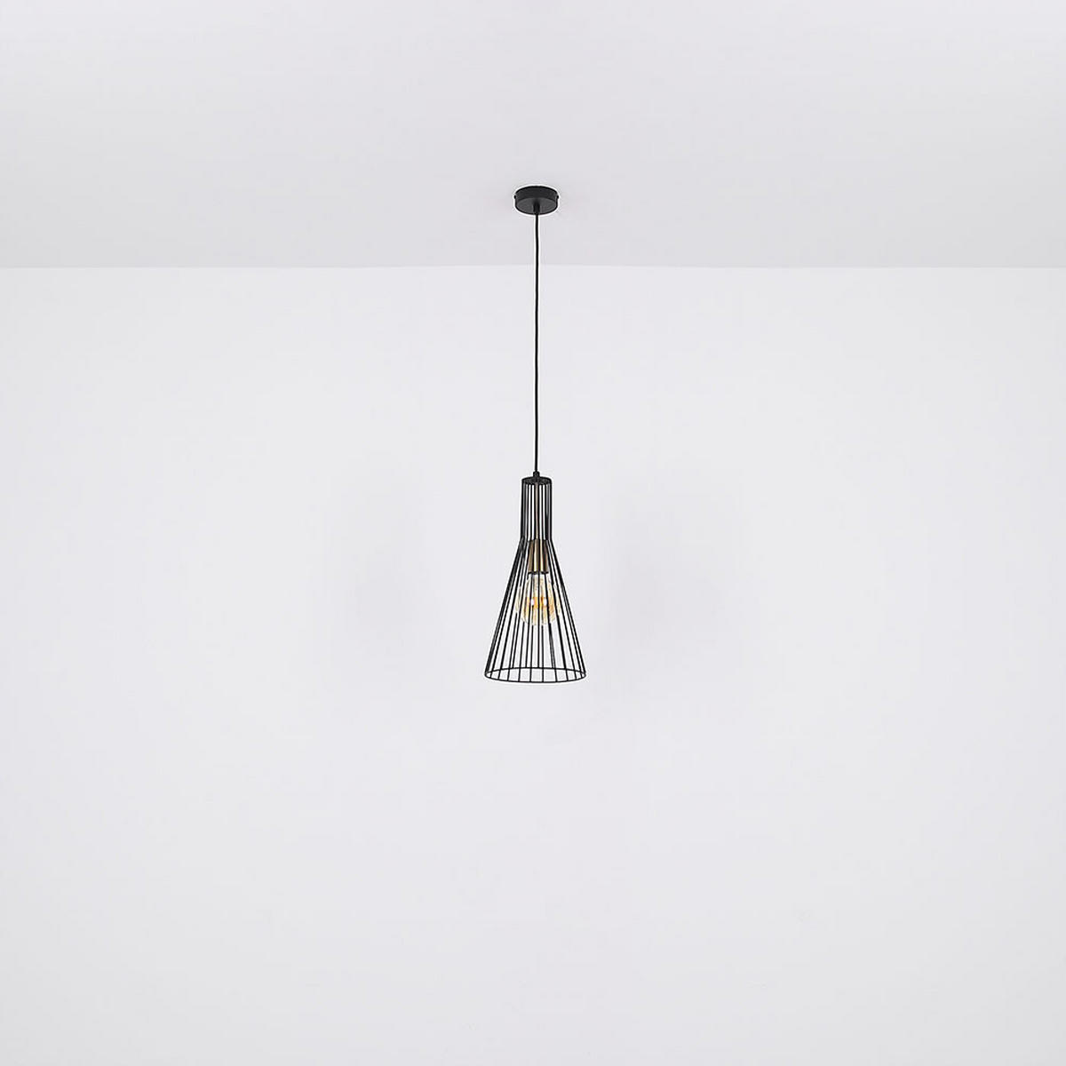 LED HÄNGELEUCHTE Metall Schwarz altmessing - Schwarz, Metall (20/20/120cm) - Globo Lighting